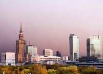 Warszawa, panorama miasta - fototapeta