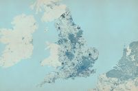 Anglia - kolorowa mapa - fototapeta