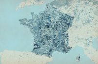 Francja - kolorowa mapa - fototapeta