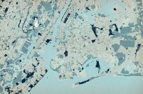 Nowy Jork - kolorowa mapa - fototapeta