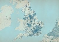 Anglia - mapa w kolorze - fototapeta