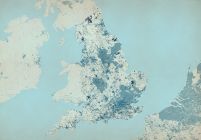 Anglia - mapa w kolorach - fototapeta