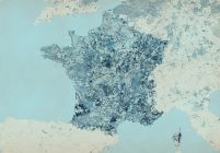 Francja - mapa w kolorach - fototapeta