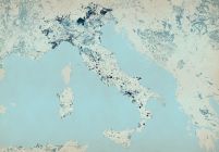 Włochy - mapa w kolorach - fototapeta