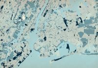 Nowy Jork - mapa w kolorach - fototapeta