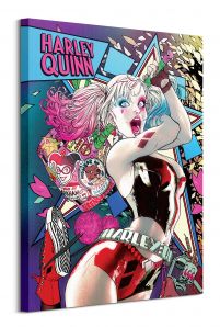 Batman Harley Quinn Neon - obraz na płótnie o wymiarach 60x80 cm