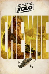 Plakat z flmu Solo: A Star Wars Story z Chewbaccą