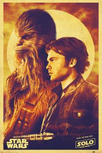 Plakat z filmu Solo: A Star Wars Story z Hanem i Chewbaccą