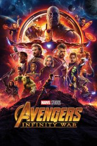 Filmowy plakat z bohaterami Avengers Wojna Bez Granic