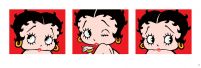 Reprodukcja, tryptyk z Betty Boop na czerwonym tle