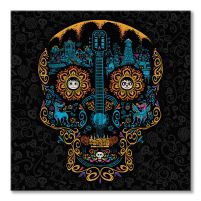 Coco Pattern Skull - obraz na płótnie 40x40 cm