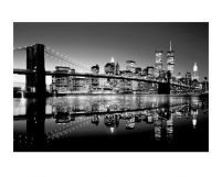 czarno-biała reprodukcja z panoramą nocnego Nowego Jorku
