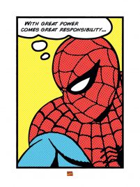 Reprodukcja pop art z komiksowym spider-manem