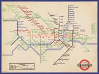 London Underground (Vintage 1936 Map) - reprodukcja