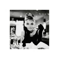 Mała czarno-biała reprodukcja z Audrey Hepburn