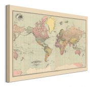 Stanfords Mapa Świata 1920 - obraz na płótnie 80x60 cm