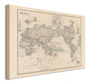 Stanfords Mapa Świata 1884 - obraz na płótnie 80x60 cm