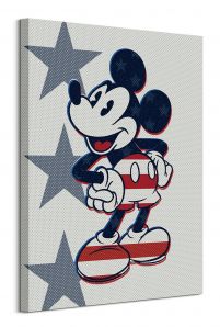 Mickey Mouse Retro Stars n' Stripes - obraz na płótnie 60x80 cm