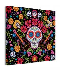 Coco: Embroidered Skull - obraz na płótnie 40x40 cm