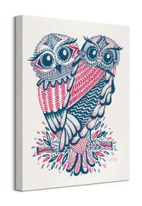 Folk Owls - obraz na płótnie