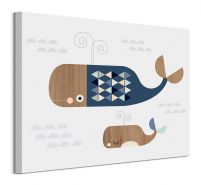 Whales - obraz na płótnie 50x40 cm
