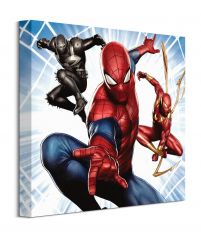 Trzech Spider-Manów na obrazie z płótna