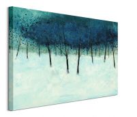 Blue Trees on White - obraz na płótnie
