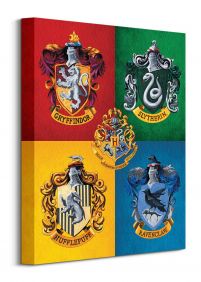 Harry Potter Colourful Crests - obraz na płótnie