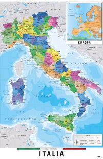 Mapa Włoch - plakat