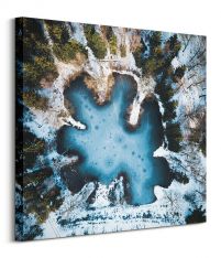 Zimowe jezioro - obraz na płótnie