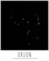 Orion konstelacja gwiazd z opisem - plakat
