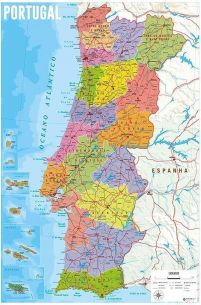 Mapa Portugalii - plakat