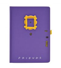 Notes A5 w fioletowej okładce z żółtym okienkiem z serialu Friends Przyjaciele