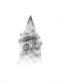 Big Ben w chmurach - plakat