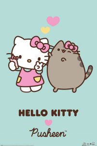 Pusheen x Hello Kitty Love - plakat