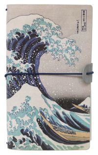 Hokusai Great Wave - notes skórzany