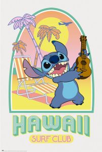 Stitch Hawaii Club Surf - plakat