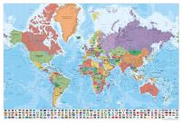 Polityczna Mapa Świata - plakat