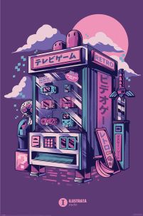 Ilustrata Retro Vending Machine - plakat