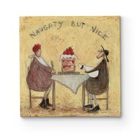 Obraz Sam Toft z napisem Naughty But Nice Musztardowie jedzą torta