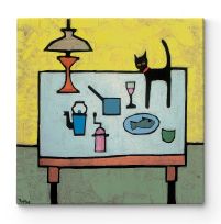 Cat And Fish Supper - obraz na płótnie