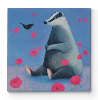 Badger on Blue - obraz na płótnie