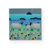 Fleecies in Flowers - obraz na płótnie