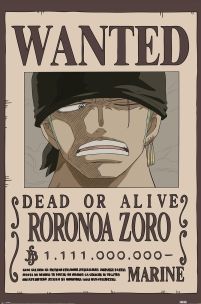 One Piece Wanted Zoro - plakat