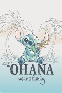 Stitch Ohana Means Family - plakat