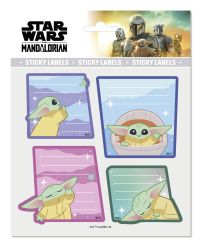 Gwiezdne Wojny Star Wars The Mandalorian Grogu - naklejki na zeszyt