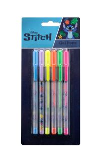 Stitch - zestaw 6 długopisów żelowych