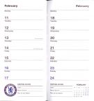 wnętrze kalendarza notesu na rok 2013 z godłem Chelsea