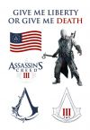 Tatuaże z gry Assassins Creed przedstawiające logo gry i główną postać
