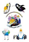 Arkusz z pięcioma tatuażami przedstawiającymi postacie kreskówki Adventure Time
